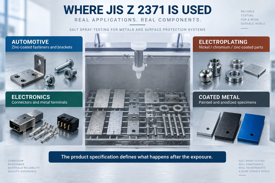 JIS Z 2371 salt spray test automotive plating electronics applications